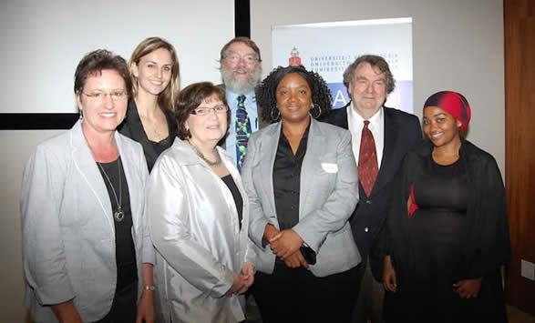 From left to right: Marietjie Potgieter, Bianca Verlinden, Karen Kashmanian Oates, Garon Smith, Debra Meyer, David Burns, and Lungile “Sunshine” Sitole